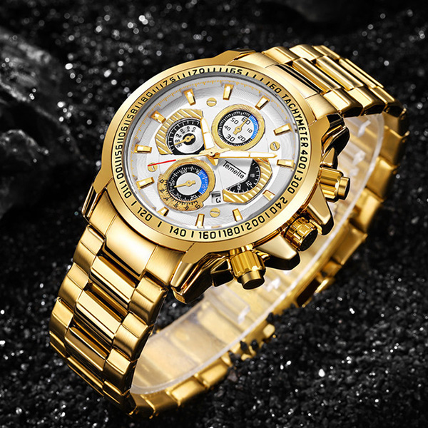 CLASSIC CHRONOGRAPH 18K GOLDPLATED WATER RESISTANT