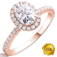 (CERTIFICATE REPORT) 1.00 CT DIAMOND MOISSANITE ENGAGEMENT (OVAL CUT/VVS) & 1/5 CT DIAMOND MOISSANITE SOLITAIRE 18KT SOLID GOLD ENGAGEMENT RING