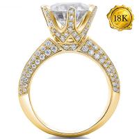 (CERTIFICATE REPORT) 3.00 CT DIAMOND MOISSANITE (HEART & ARROWS CUT/VVS) & 1/2 CT DIAMOND MOISSANITE SOLITAIRE 18KT SOLID GOLD ENGAGEMENT RING