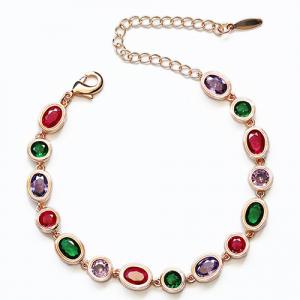 NEW! CREATED MIX COLOR SAPPHIRE 18K YELLOW GOLD PLATED GERMAN SILVER BRACELET