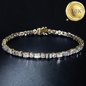 GLAMOROUS ! 8.10 CT DIAMOND MOISSANITE (G-H/VVS) 10KT SOLID GOLD TENNIS BRACELET