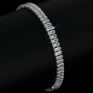 NEW! CREATED WHITE SAPPHIRE 18K WHITE GOLD PLATED GERMAN SILVER BRACELET