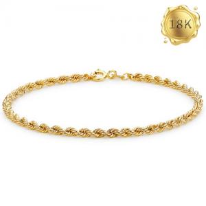 18CM AU750 ROPE CHAIN 18KT SOLID GOLD BRACELET