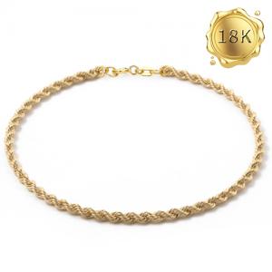 20CM AU750 ROPE CHAIN 18KT SOLID GOLD BRACELET
