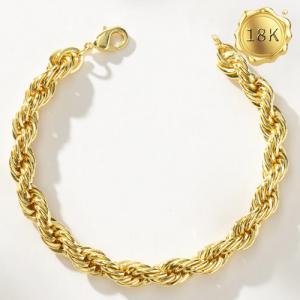 22CM 5.5G AU750 ROPE CHAIN 18KT SOLID GOLD MENS BRACELET