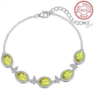 SCINTILLATING ! PERIDOT 925 STERLING SILVER BRACELET