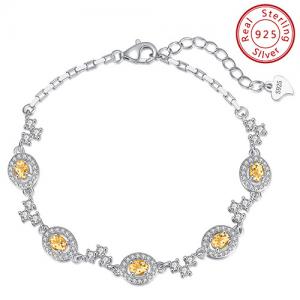 SCINTILLATING !  CT CITRINE 925 STERLING SILVER BRACELET