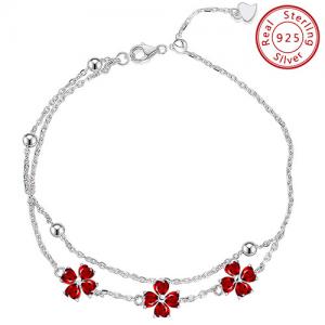SCINTILLATING ! GARNET 925 STERLING SILVER BRACELET