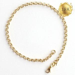 22CM 2.0G MENS AU750 ROLO CHAIN 18KT SOLID GOLD BRACELET