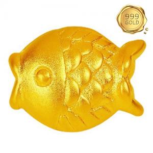 AWESOME ! 999 PURE GOLD GOLD FISH 24KT SOLID GOLD CHARM