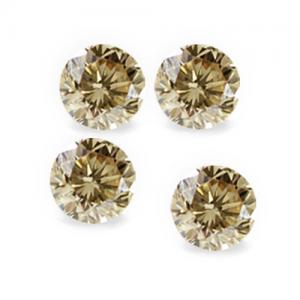 SPECTACULAR ! 0.40 CT CHOCOLATE DIAMOND ROUND CUT LOOSE LOT (4 PC)