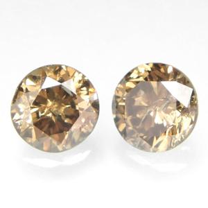 SPLENDID ! 0.29 CARAT ROUND CUT SPARKLING CHOCOLATE DIAMOND LOOSE LOT (2 PC)