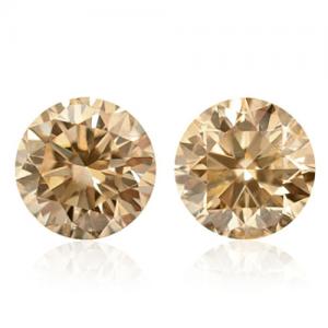 ELITE ! 0.40 CT CHOCOLATE DIAMOND ROUND CUT LOOSE LOT (2 PC)