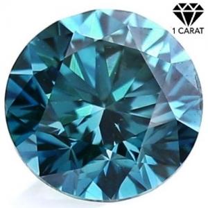 SMASHING ! 1.30 CT GENUINE BLUE DIAMOND ROUND CUT LOOSE