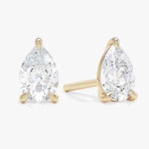 LUXURY COLLECTION ! 2/3 CT LAB-GROWN DIAMOND (D/VS) 10KT SOLID GOLD EARRINGS STUD
