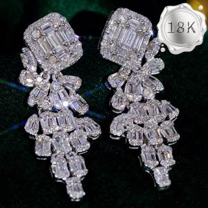 LUXURY COLLECTION ! 1.10 CT GENUINE DIAMOND 18KT SOLID GOLD EARRINGS