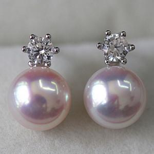 EXCLUSIVE ! RARE 8MM SAKURA PINK NATURAL PEARLS 14K WHITE GOLD PLATED 925 STERLING SILVER EARRINGS