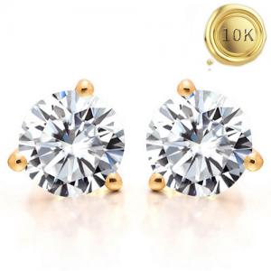 LOVELY ! 1.00 CT DIAMOND MOISSANITE (HEART & ARROWS CUT/VVS) 10KT SOLID GOLD EARRINGS STUDS