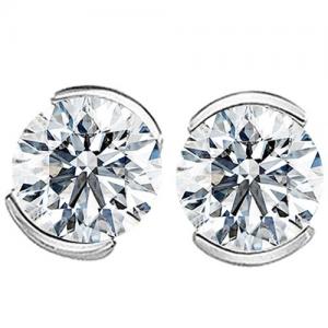 GLAMOROUS ! 1/3 CT LAB GROWN DIAMOND (D/VS) 10KT SOLID GOLD EARRINGS STUD