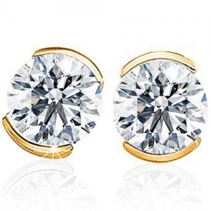 ELITE !  1/3 CT LAB GROWN DIAMOND (D/VS) 10KT SOLID GOLD EARRINGS STUD