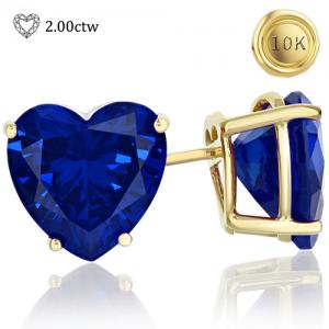 AWESOME ! 2.00 CT LAB GROWN SRI LANKA SAPPHIRE 10KT SOLID GOLD EARRINGS STUD