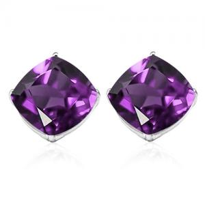 AWESOME ! 2.00 CT AMETHYST 10KT SOLID GOLD EARRINGS STUD