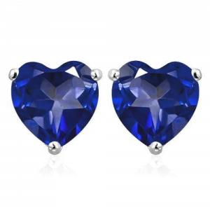 2.86 CT LAB TANZANITE 10KT SOLID GOLD EARRINGS STUD