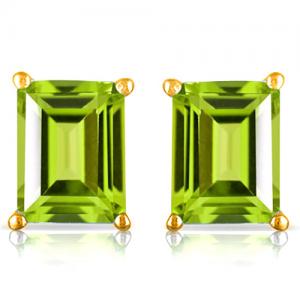GORGEOUS ! 2.24 CT PERIDOT 10KT SOLID GOLD EARRINGS