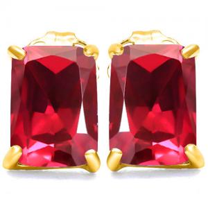 2.33 CT RUSSIAN RUBY 10KT SOLID GOLD EARRINGS