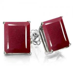 ADORABLE ! WOMENS 14K WHITE GOLD OVER SOLID STERLING SILVER 2.77 CT ENHANCED GENUINE RUBY EARRINGS STUD