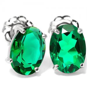 VS CLARITY ! 3.00 CT EUROPEAN EMERALD 10KT SOLID GOLD EARRINGS STUD