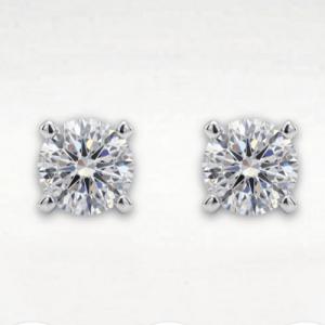 ELITE ! 3MM LAB GROWN DIAMOND (E-F/VS) 10KT SOLID GOLD EARRINGS STUD