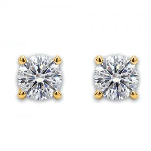 STUNNING ! 3MM LAB GROWN DIAMOND (E-F/VS) 10KT SOLID GOLD EARRINGS STUD