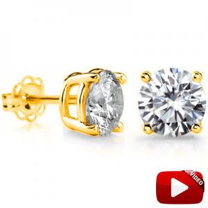 VS CLARITY ! 1.60 CT DIAMOND MOISSANITE (HEART & ARROWS CUT) 10KT SOLID GOLD EARRINGS STUD
