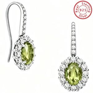 LOVELY !  CT PERIDOT 925 STERLING SILVER EARRINGS