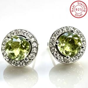 LOVELY !  CT PERIDOT 925 STERLING SILVER EARRINGS