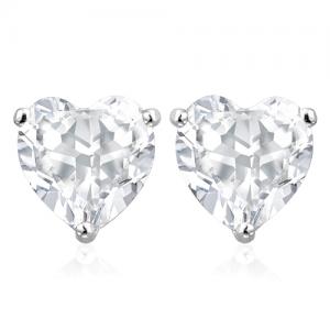 IRRESISTIBLE ! 1.00 CT WHITE TOPAZ 925 STERLING SILVER EARRINGS STUD