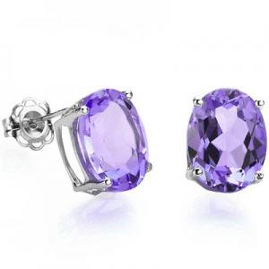 SPARKLING ! 2.00 CT AMETHYST 925 STERLING SILVER EARRINGS STUD
