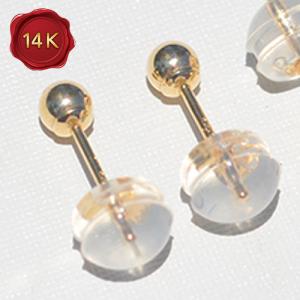 3MM GOLD BALL 14KT SOLID GOLD EARRINGS STUD