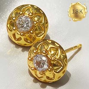 NEW! DIAMOND MOISSANITE 18KT SOLID GOLD EARRINGS