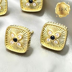 NEW! DIAMOND MOISSANITE 18KT SOLID GOLD EARRINGS