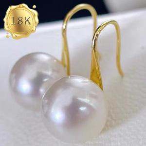 EXCLUSIVE! 9MM RARE SAKURA PINK FRESHWATER PEARL 18KT SOLID GOLD EARRINGS