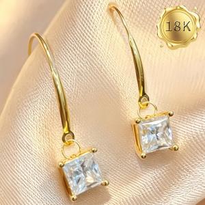NEW! DIAMOND MOISSANITE 18KT SOLID GOLD EARRINGS