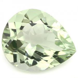 GLAMOROUS ! 4.06 CT GREEN AMETHYST LIGHT GREEN TEA PEAR CUT LOOSE GEMSTONE