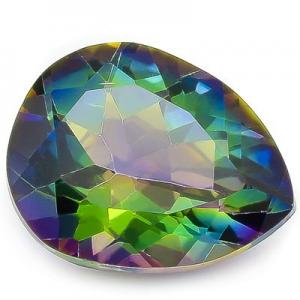 STUNNING ! 4.12 CT GREEN MYSTIC GEMSTONE MAGICAL GREEN RAINBOW PEAR CUT LOOSE GEMSTONE