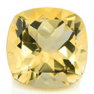 CHARMING ! 6.3 CT CITRINE CANARY YELLOW CUSHION CUT GEMSTONE LOOSE