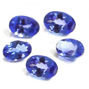 PRECIOUS ! 1.00 CT TANZANITE SPARKLING EGYPTIAN BLUE OVAL CUT LOOSE GEMSTONE LOT (5 PC)