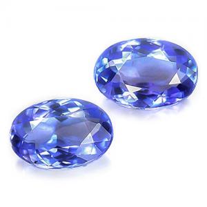 LUXURIANT ! 1.08 CT TANZANITE SPARKLING EGYPTIAN BLUE OVAL CUT LOOSE GEMSTONE LOT (2 PC)