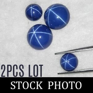 1.46 CT STAR SAPPHIRE DEEP NAVY BLUE WITH STAR SHADOW GEMSTONE LOT (2 PC)