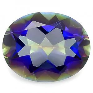SMASHING ! 2.3 CT BLUE MYSTIC GEMSTONE MAGICAL BLUE RAINBOW OVAL CUT LOOSE GEMSTONE